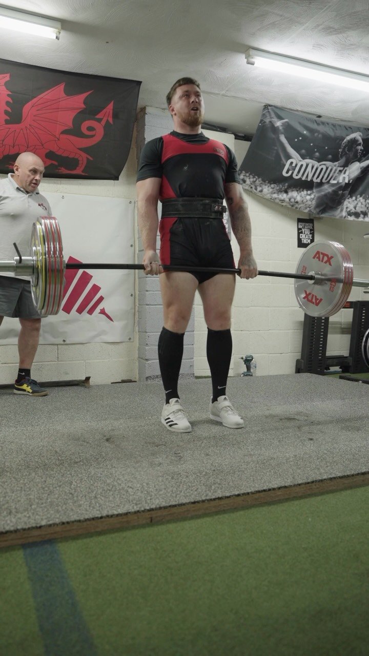 The lifting platform area with a Welsh flag on the wall